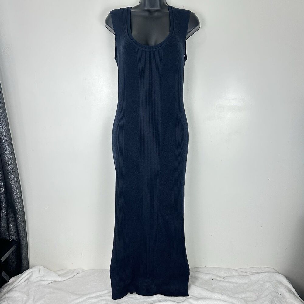 J.Crew Ribbed Sleeveless Sweater Dress Midi Fitted Minimalist Office Chic NWT - Picture 3 of 12